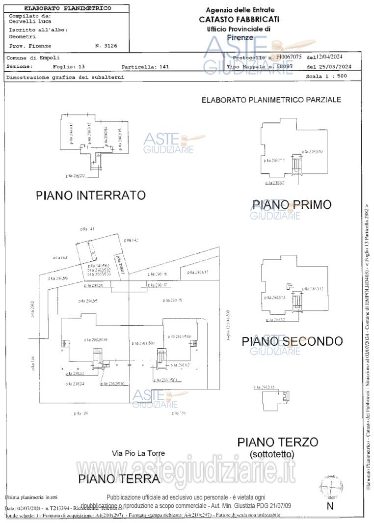 Planimetria del bene