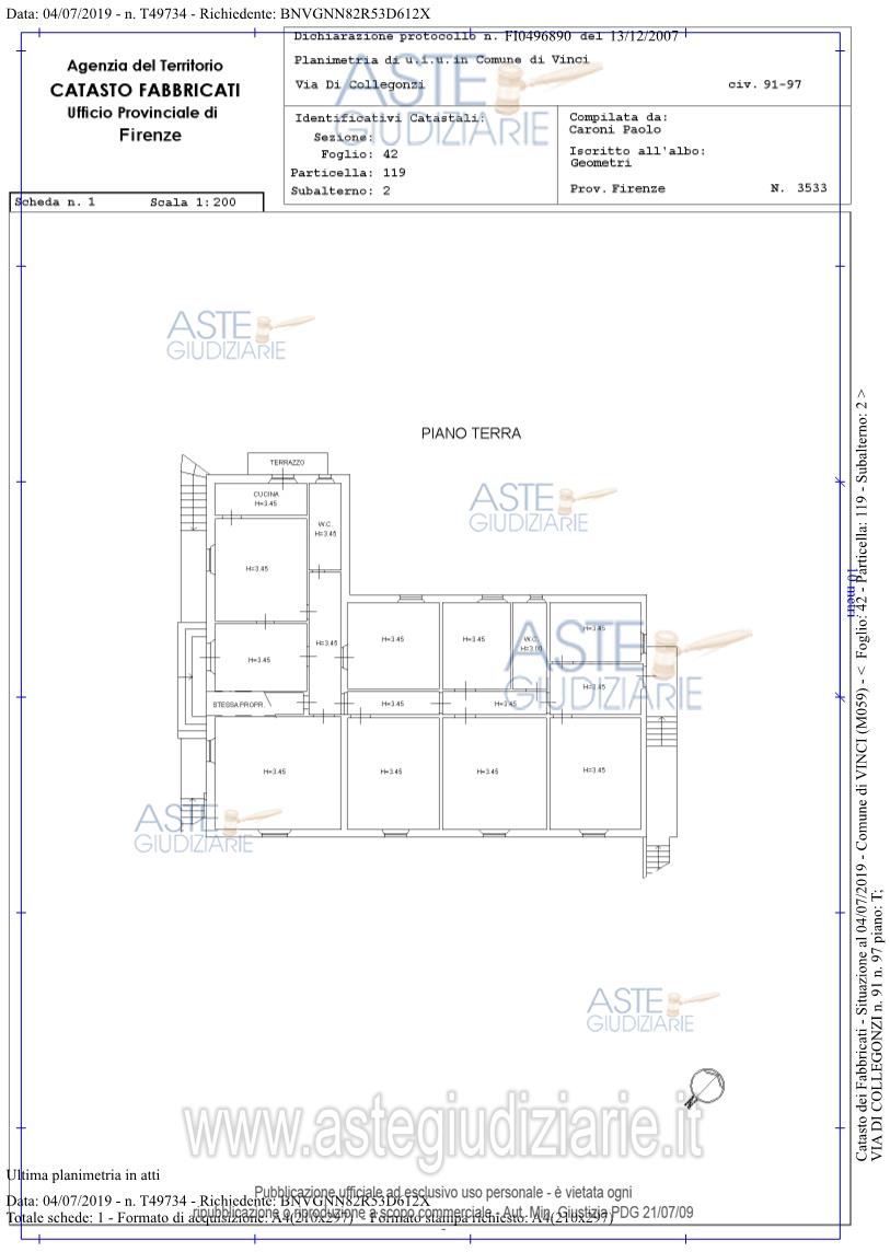 Planimetria del bene