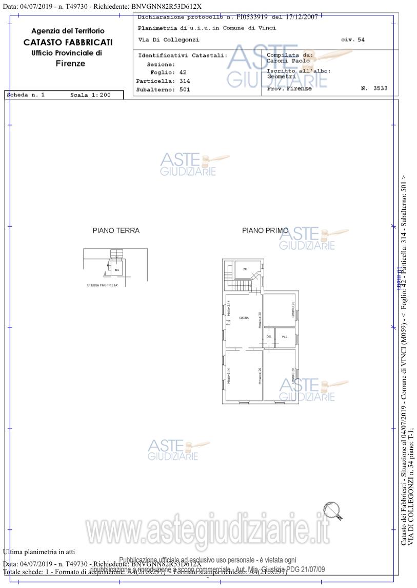 Planimetria del bene