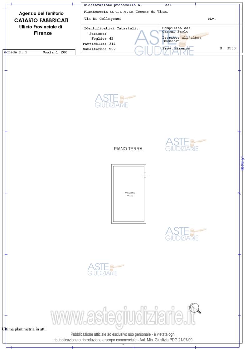 Planimetria del bene