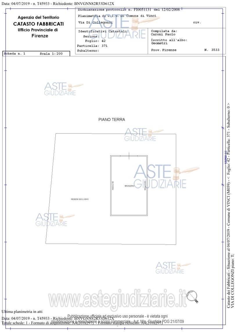 Planimetria del bene