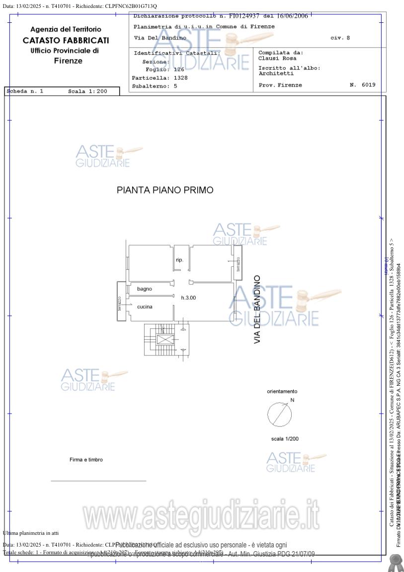 Planimetria del bene