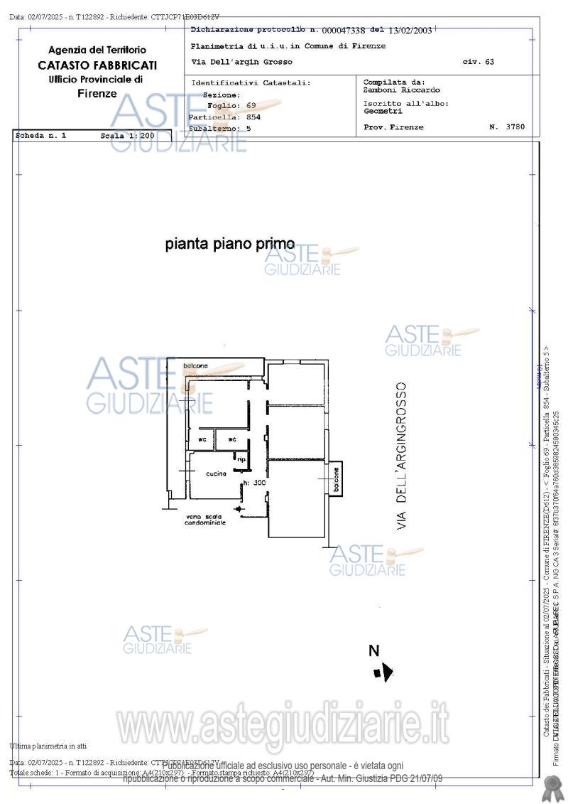 Planimetria del bene