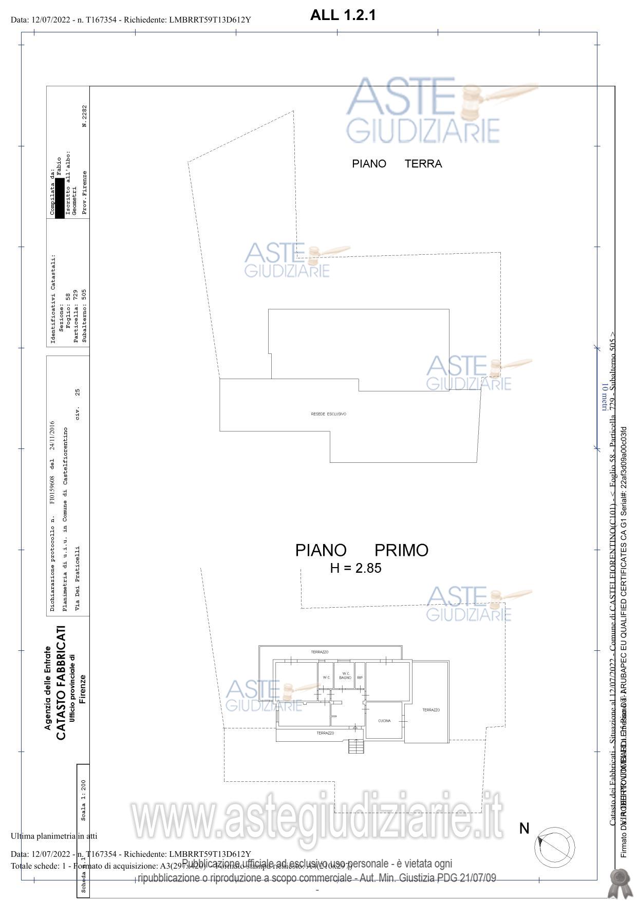 Planimetria del bene