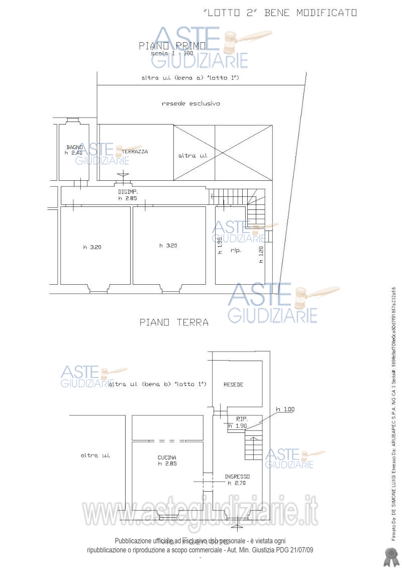 Planimetria del bene