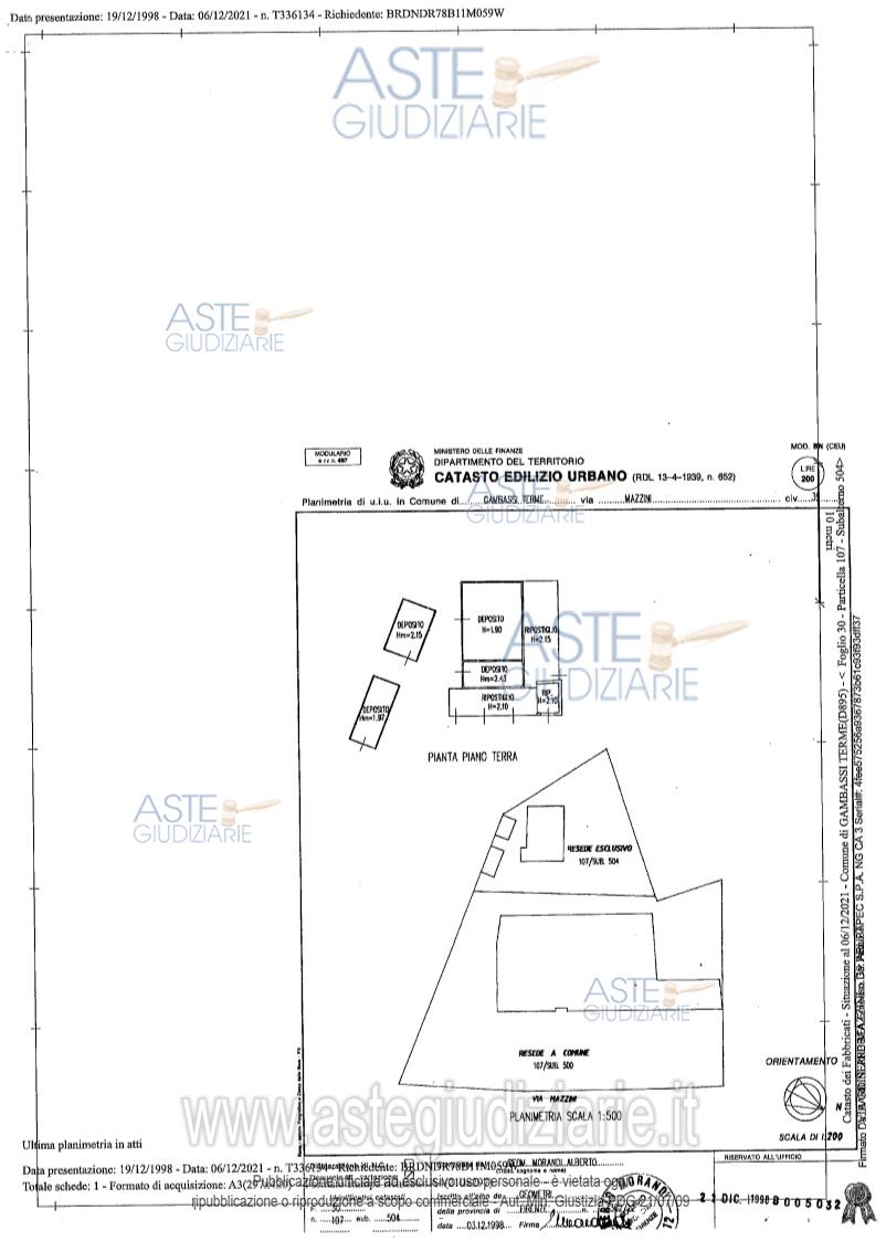 Planimetria del bene