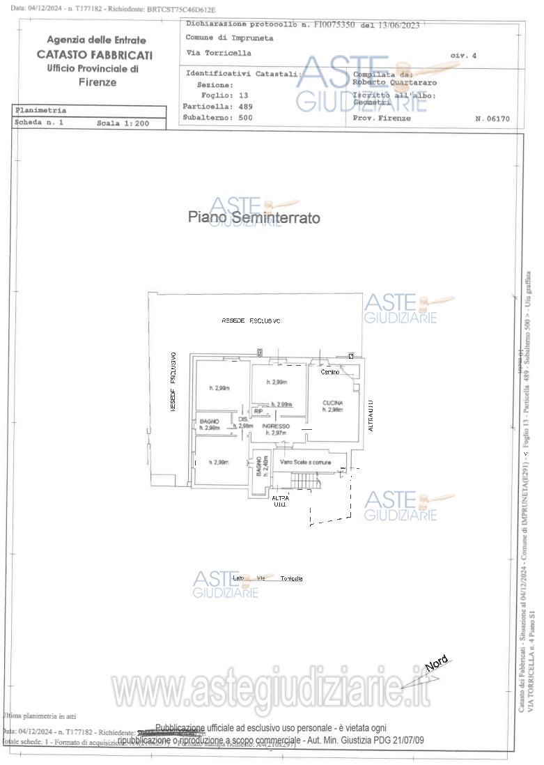 Planimetria del bene