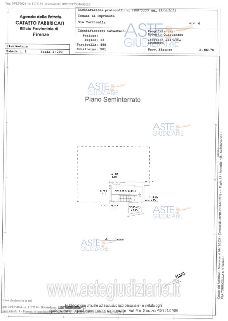 Planimetria del bene