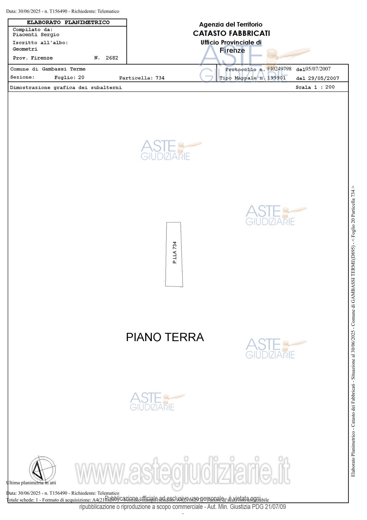 Planimetria del bene