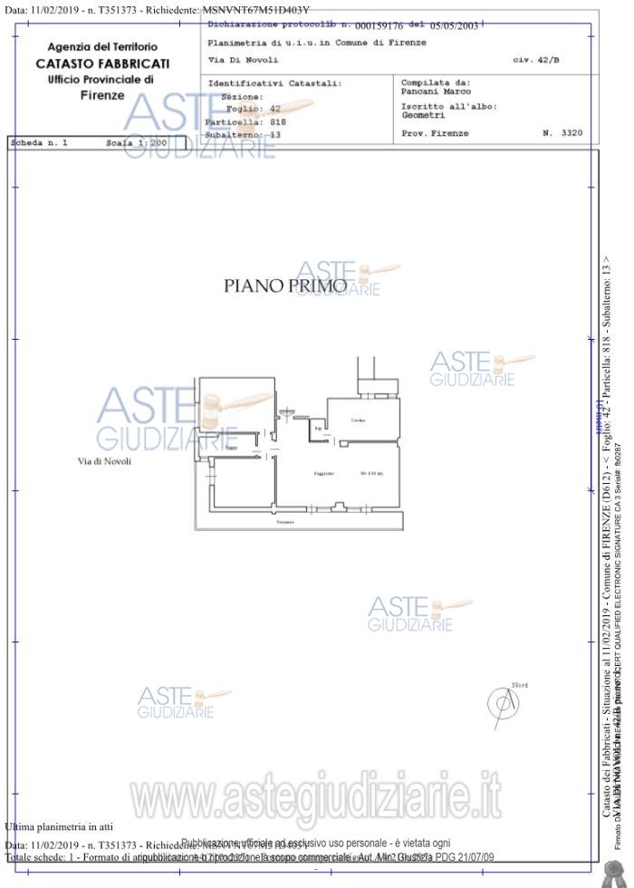 Planimetria del bene