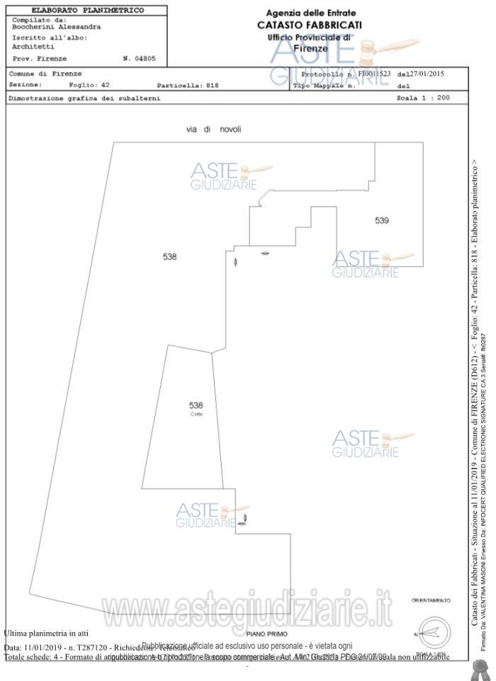 Planimetria del bene