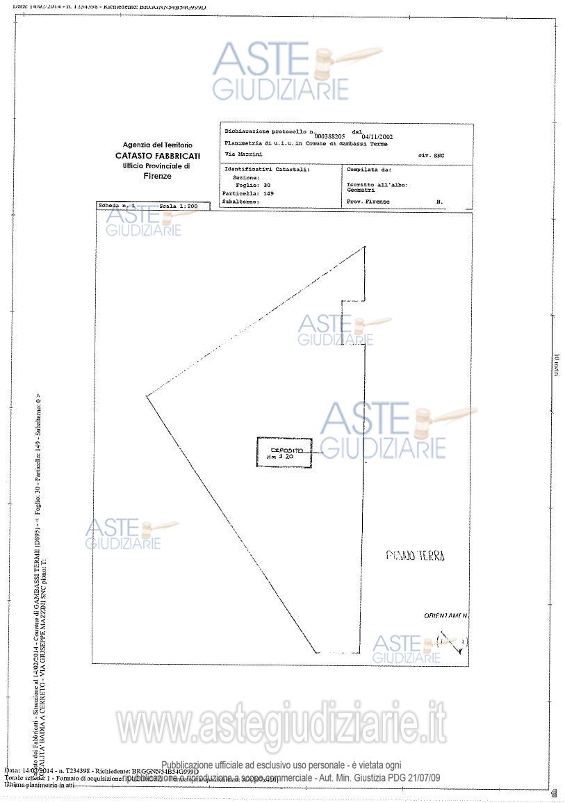 Planimetria del bene