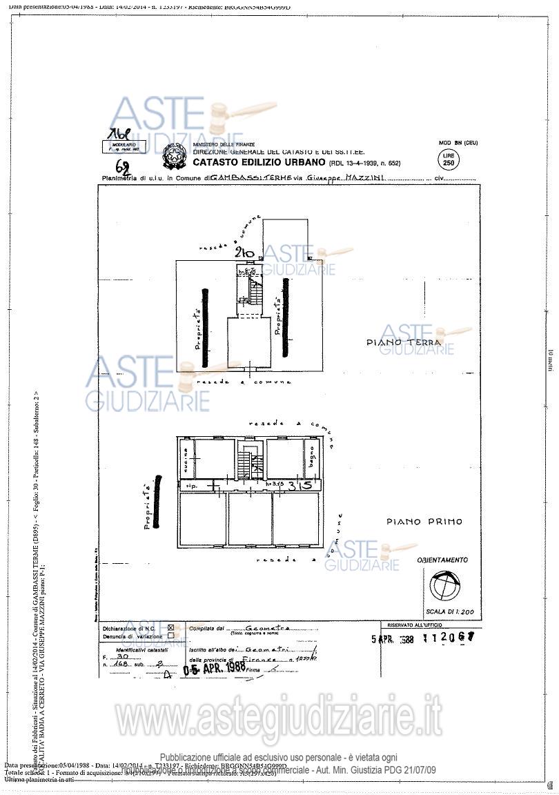 Planimetria del bene