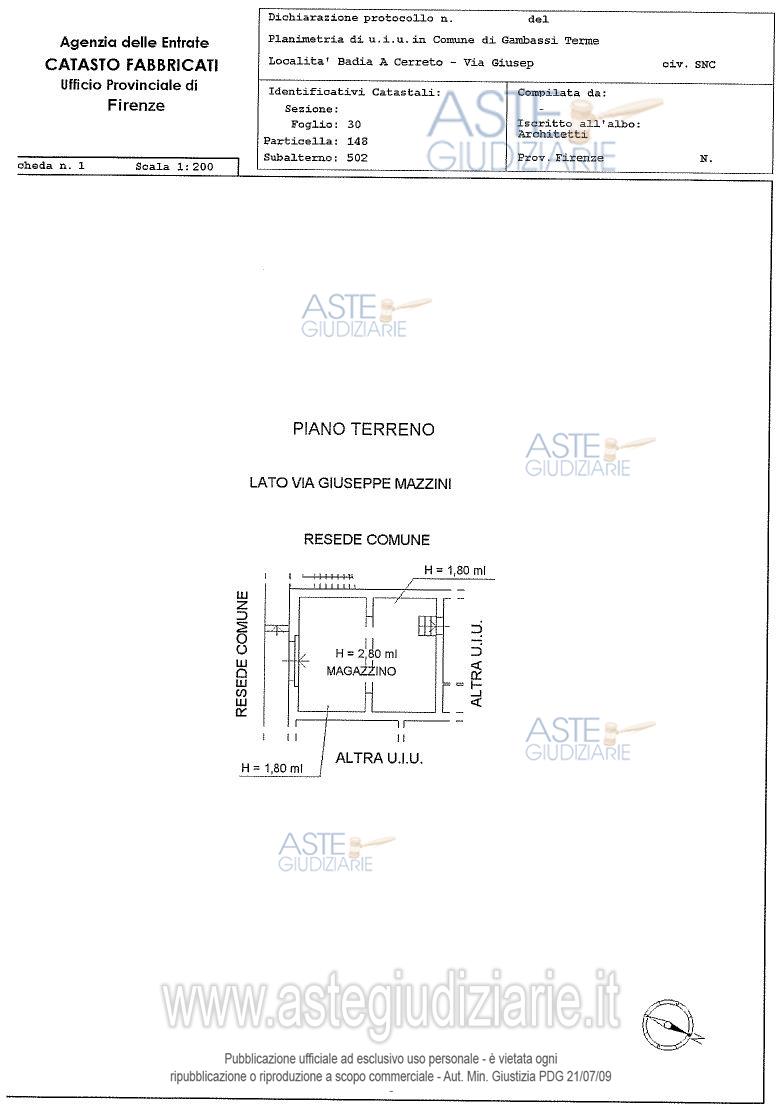 Planimetria del bene