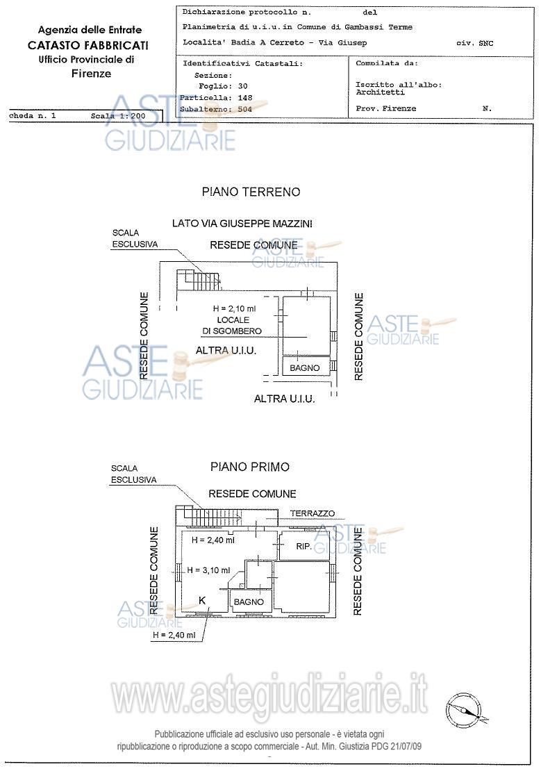Planimetria del bene