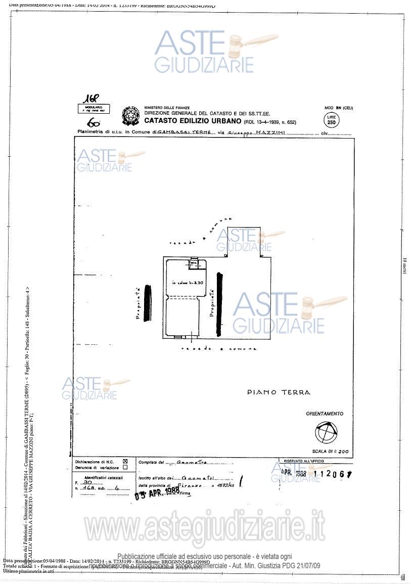 Planimetria del bene