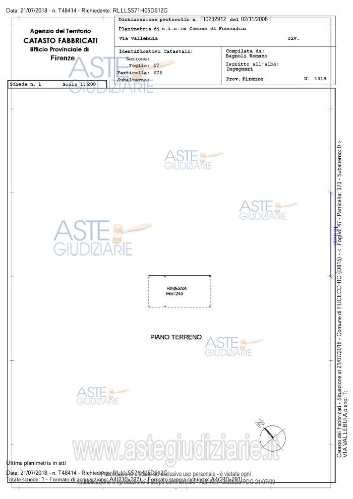 Planimetria del bene