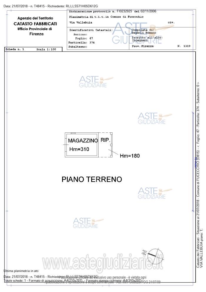 Planimetria del bene