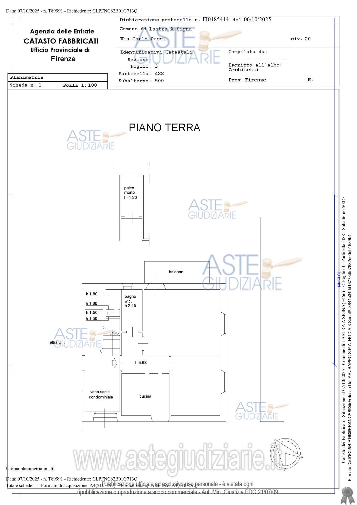 Planimetria del bene