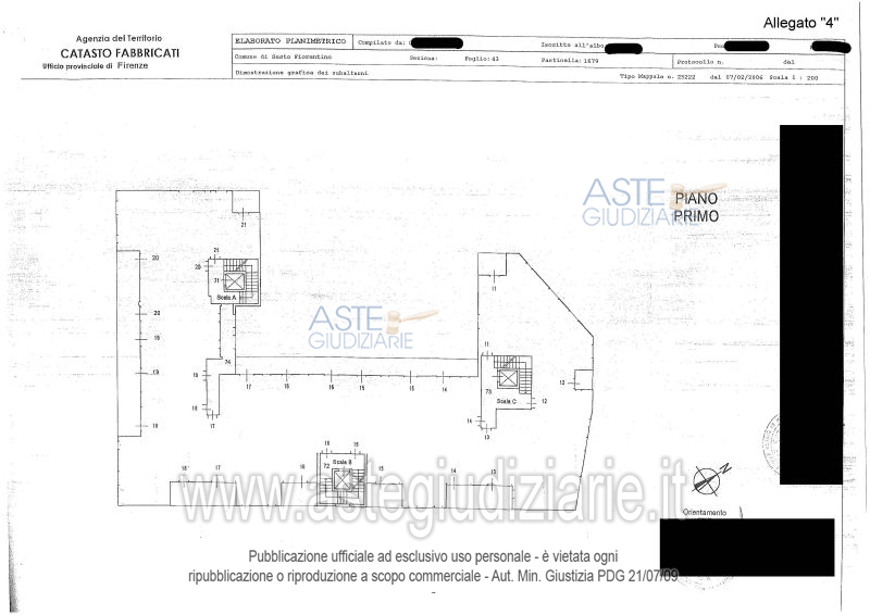 Planimetria del bene