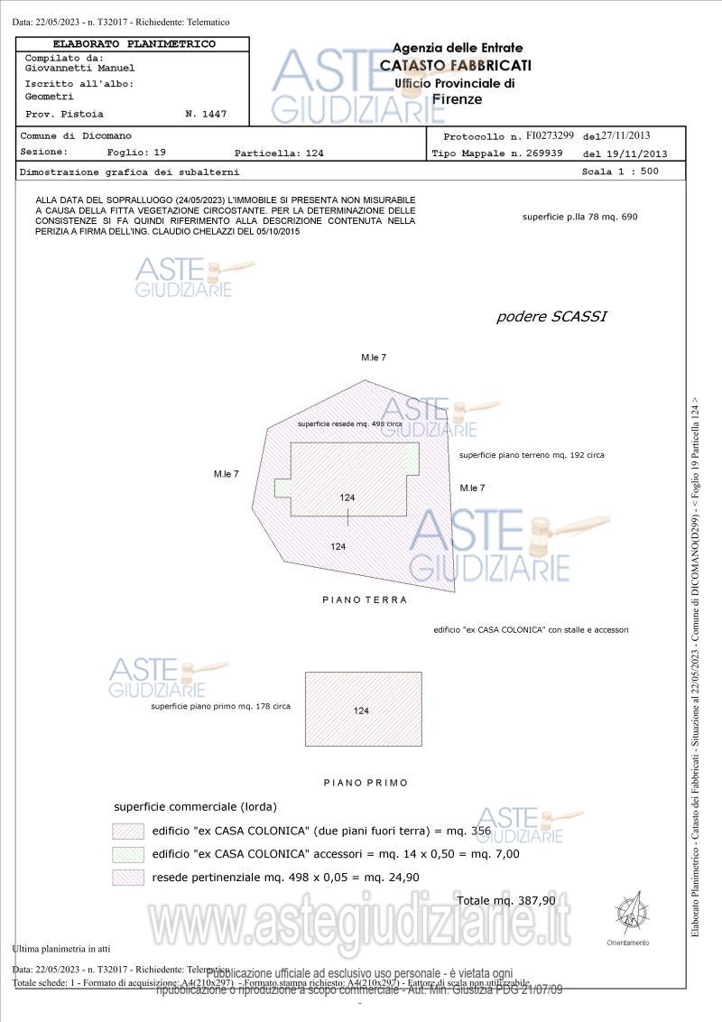 Planimetria del bene