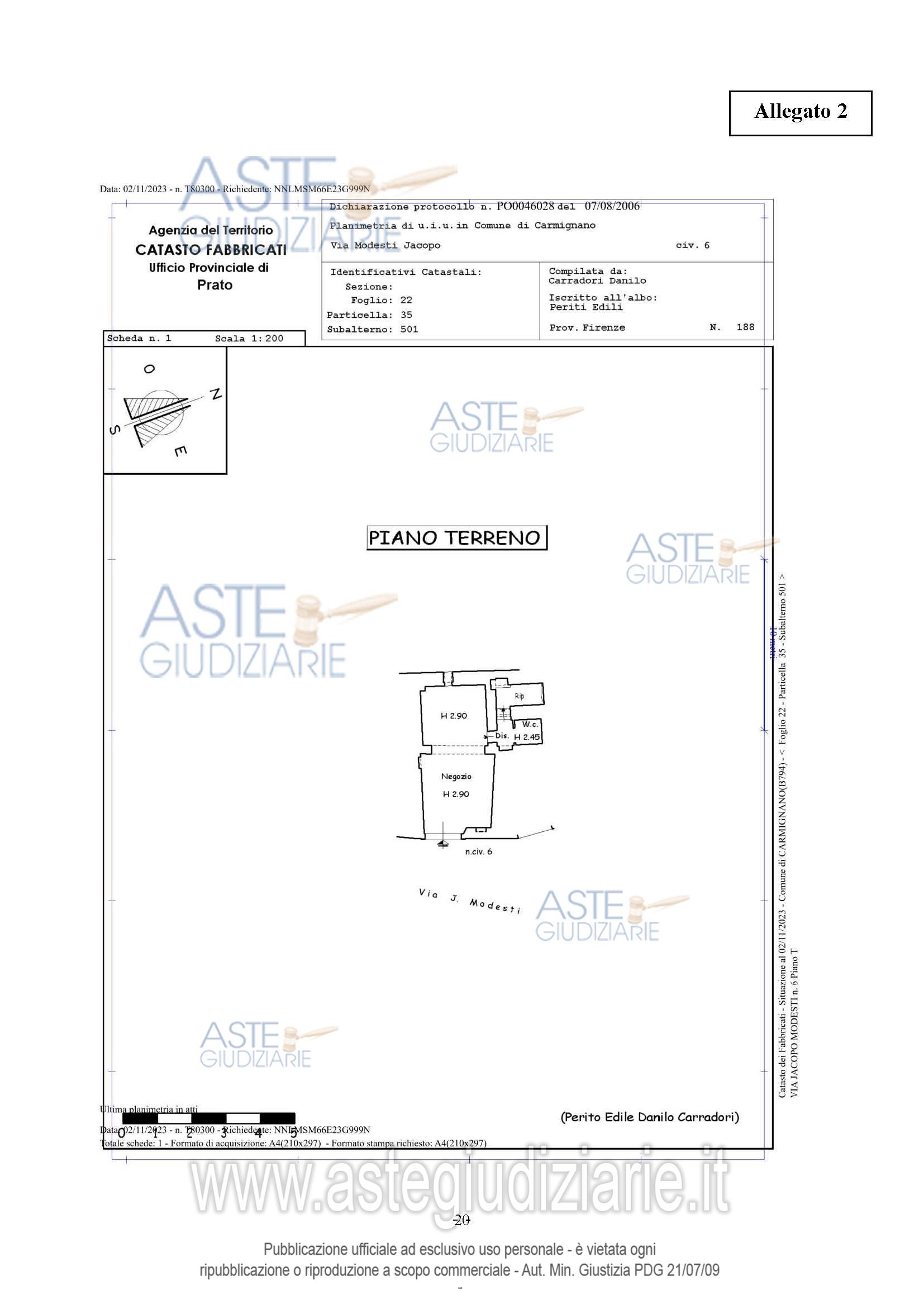 Planimetria del bene
