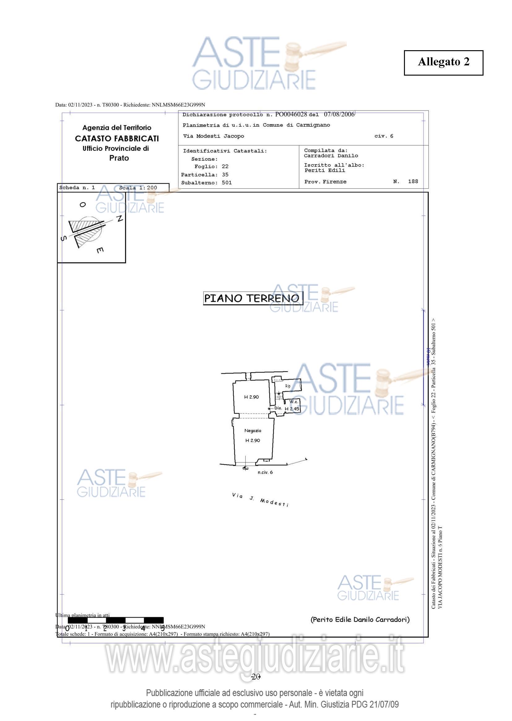 Planimetria del bene