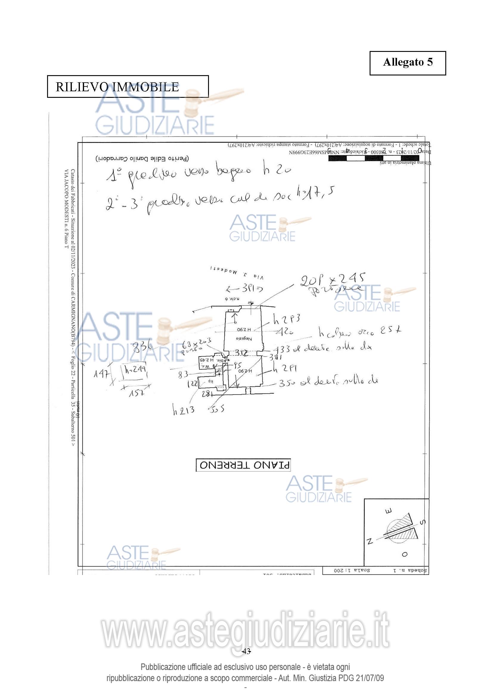 Planimetria del bene