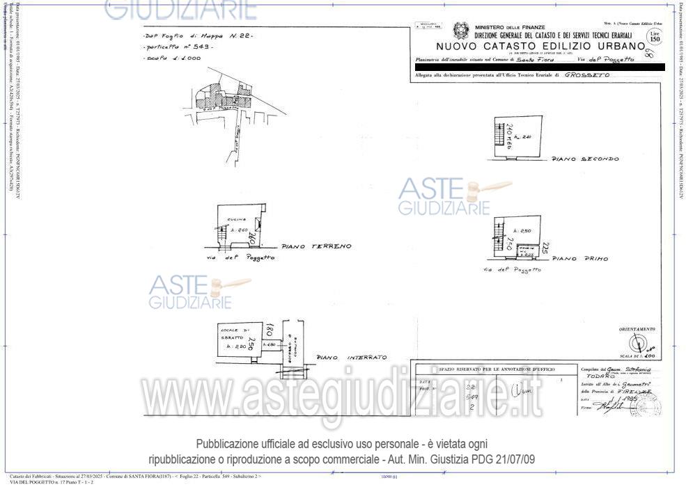 Planimetria del bene
