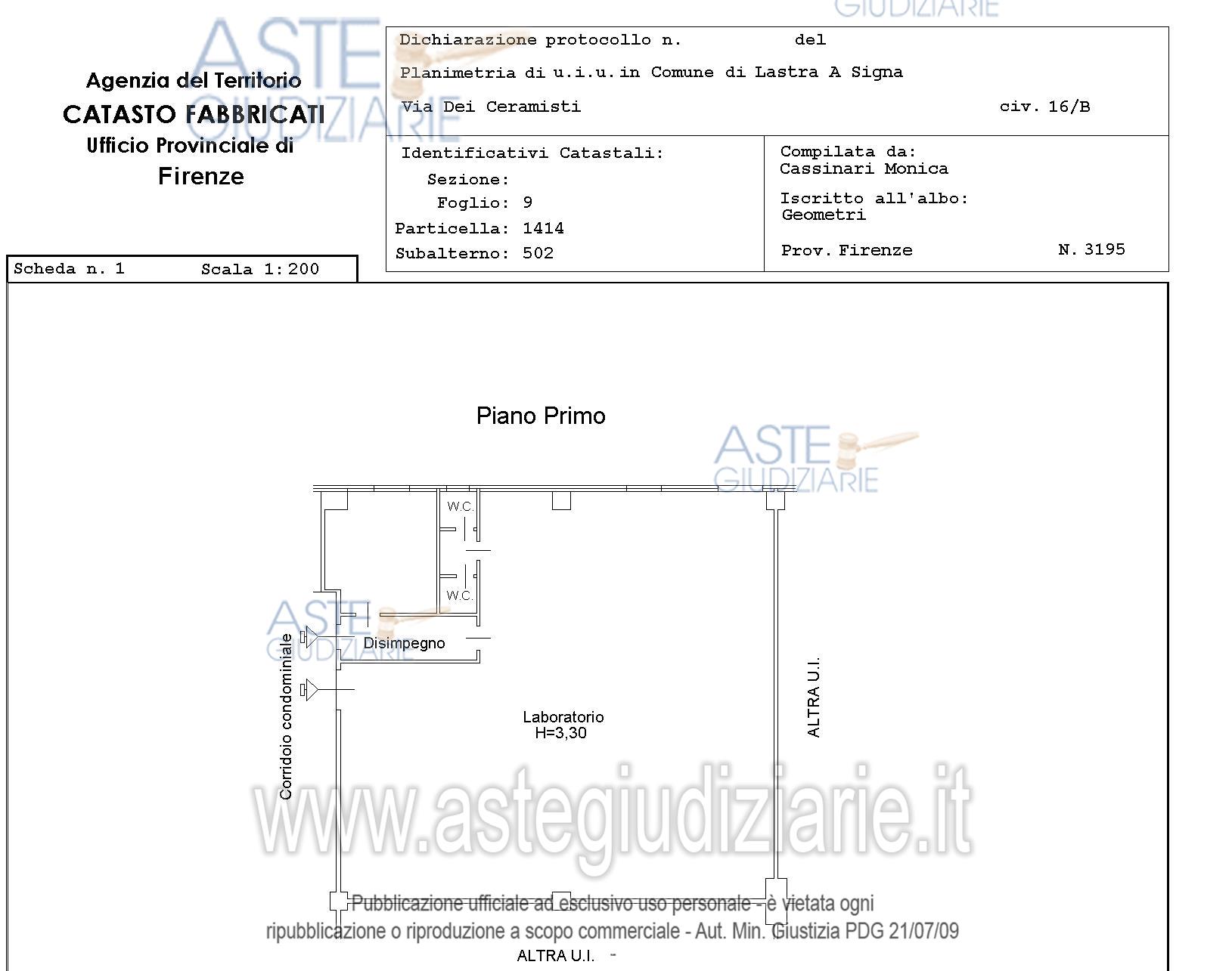 Planimetria del bene