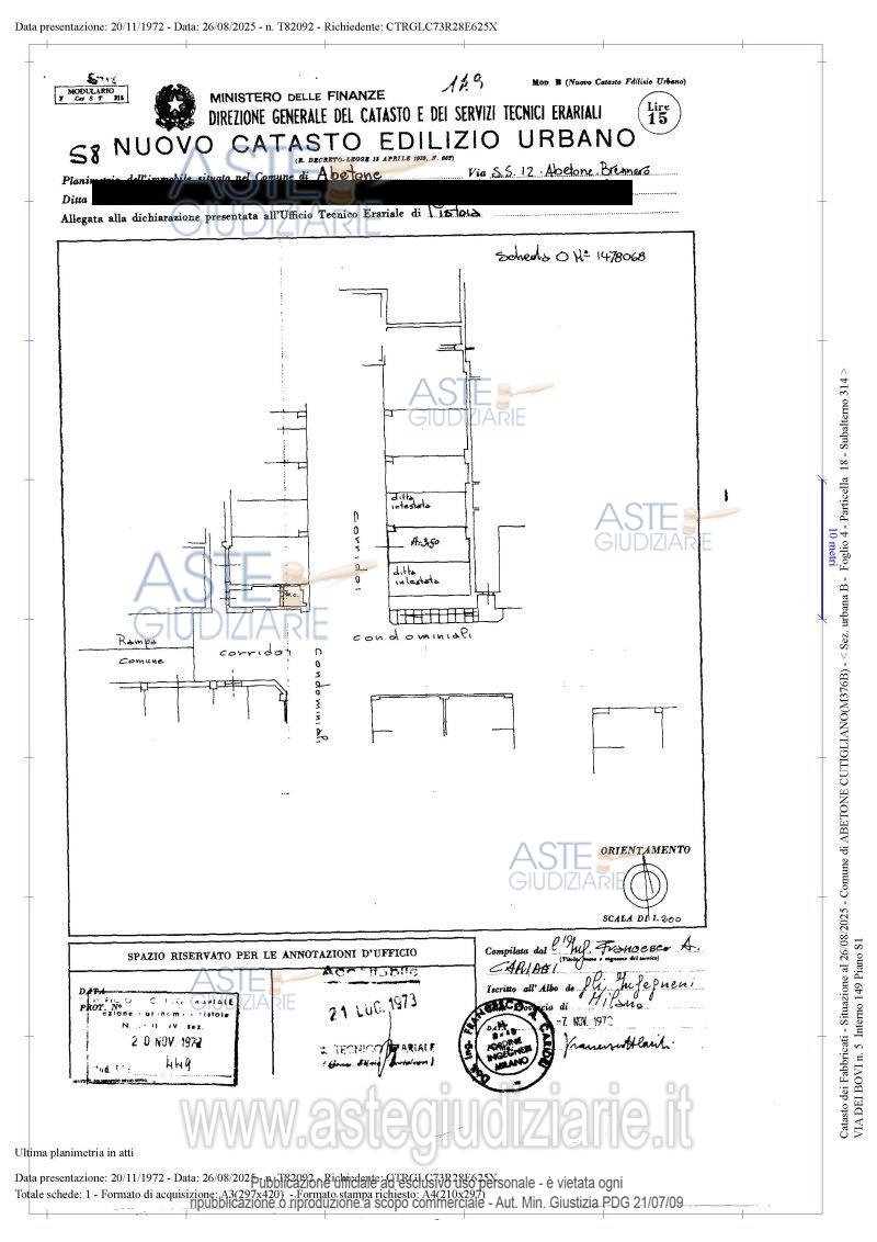 Planimetria del bene