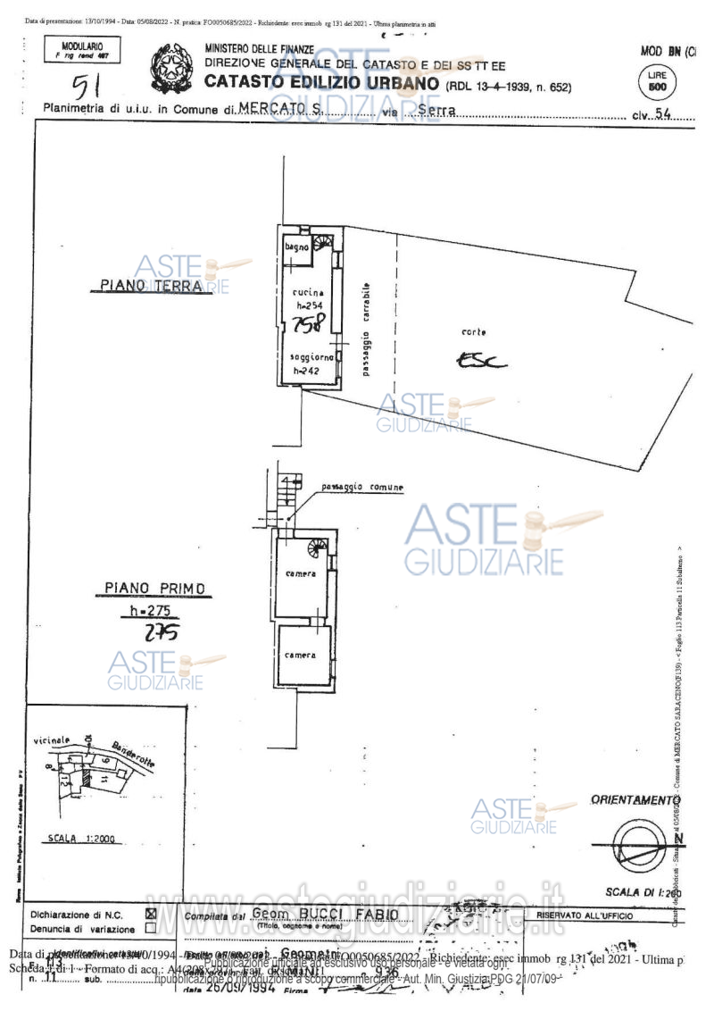 Planimetria del bene