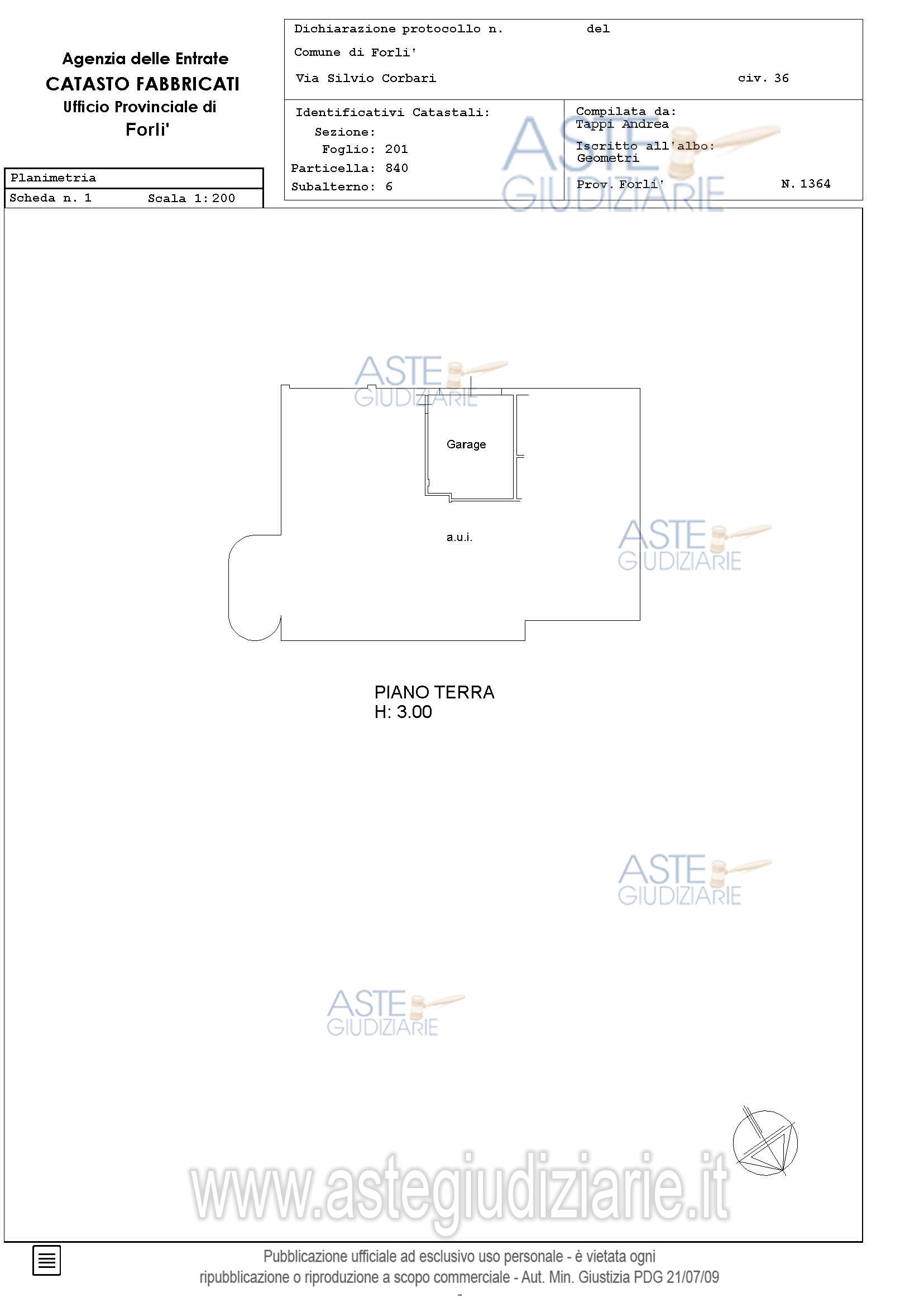 Planimetria del bene