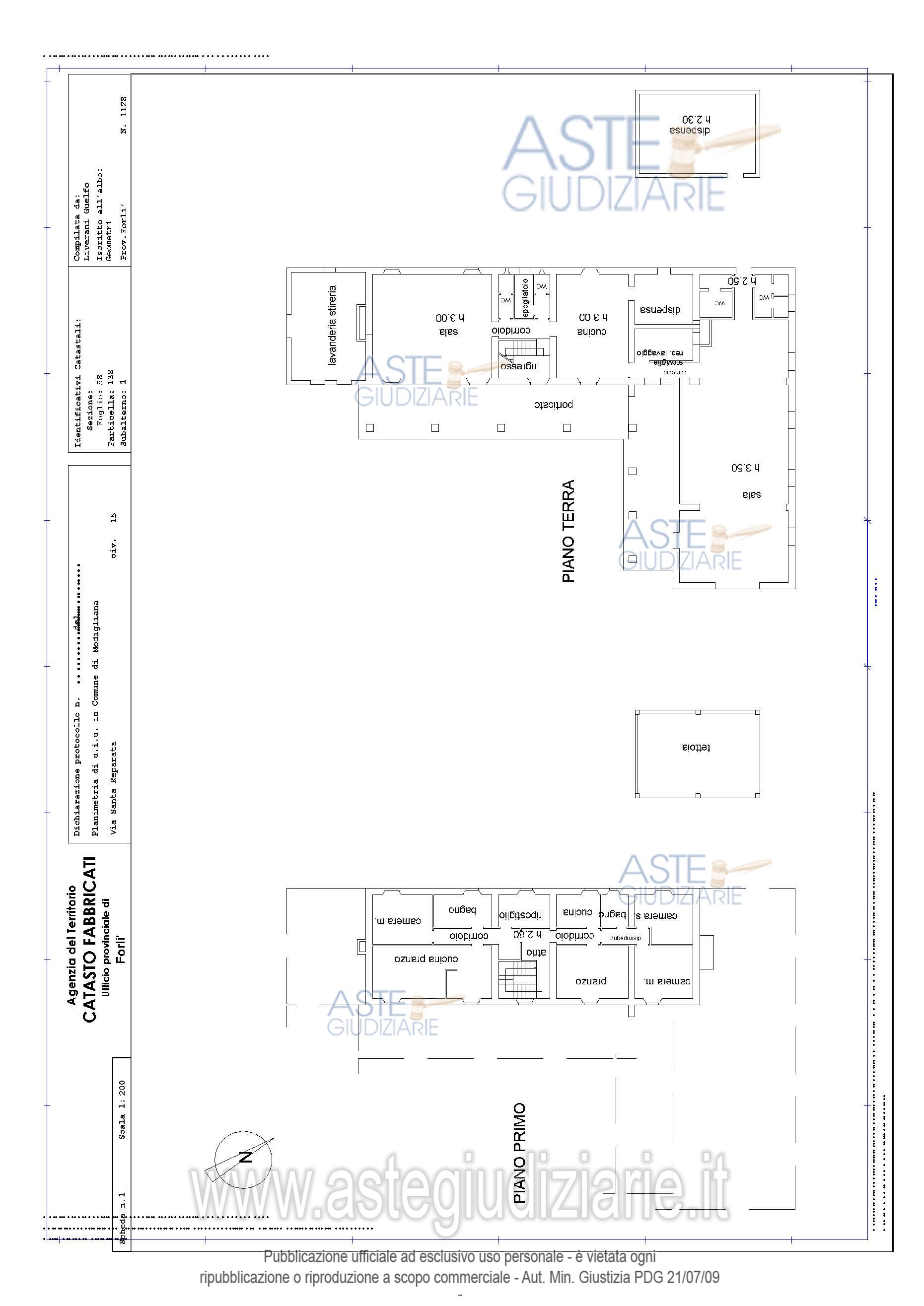 Planimetria del bene