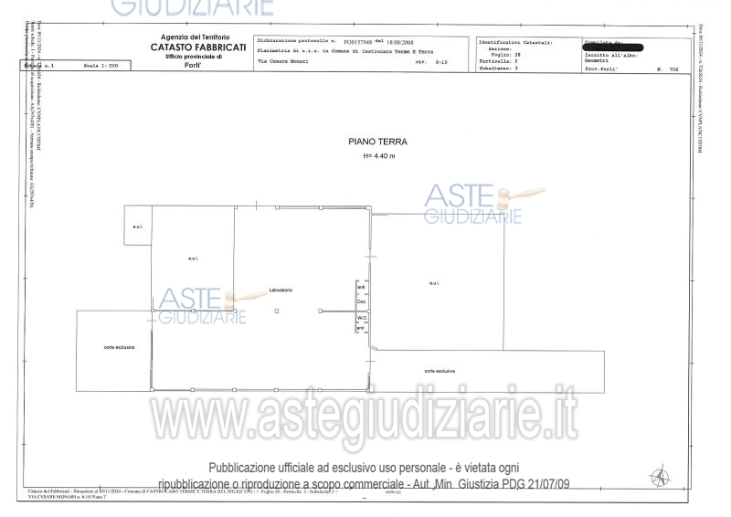 Planimetria del bene