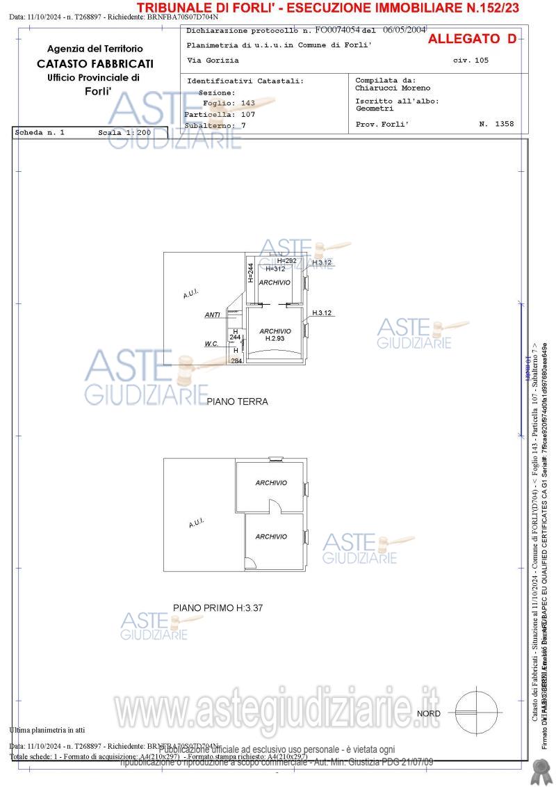 Planimetria del bene
