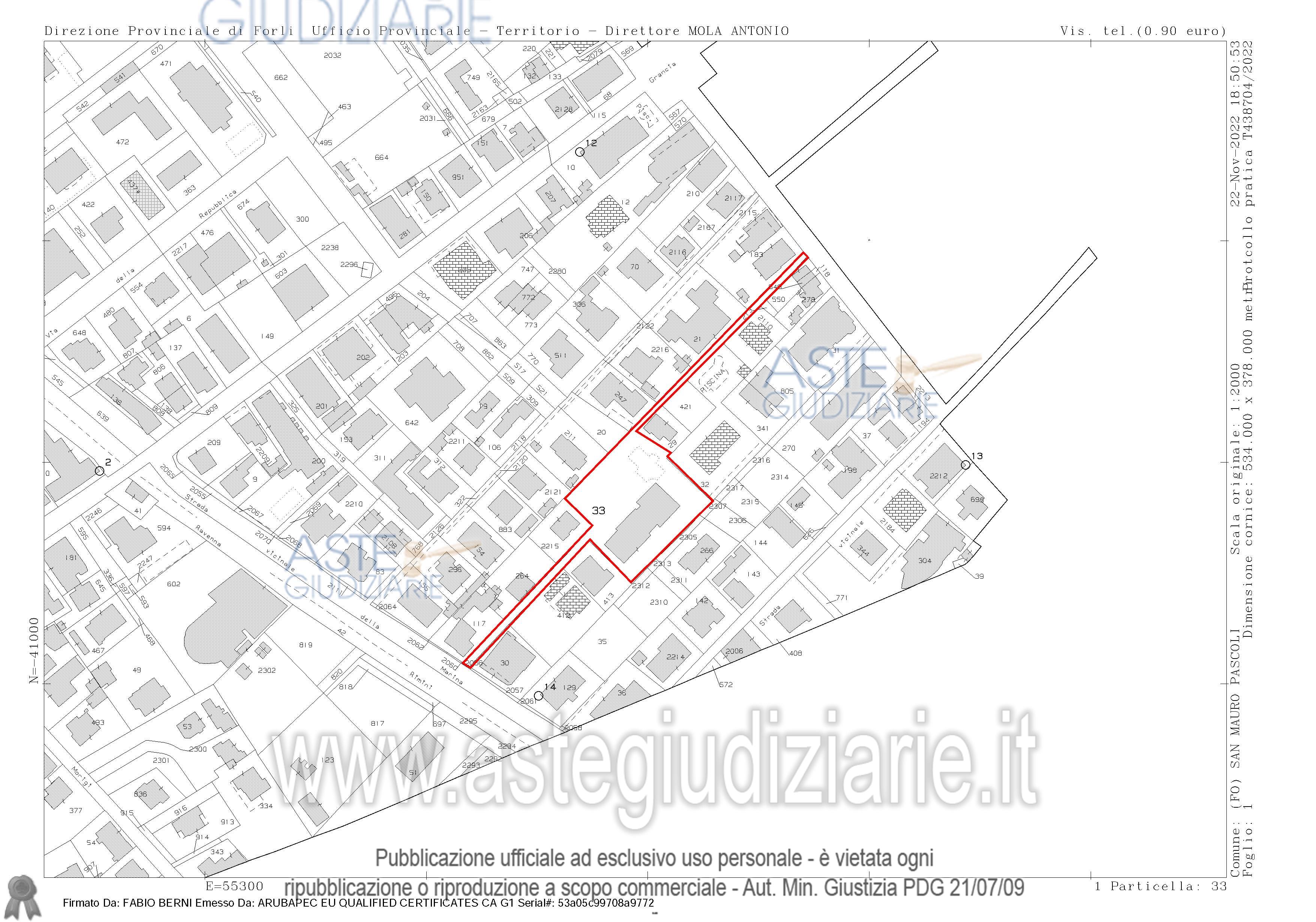 Planimetria del bene