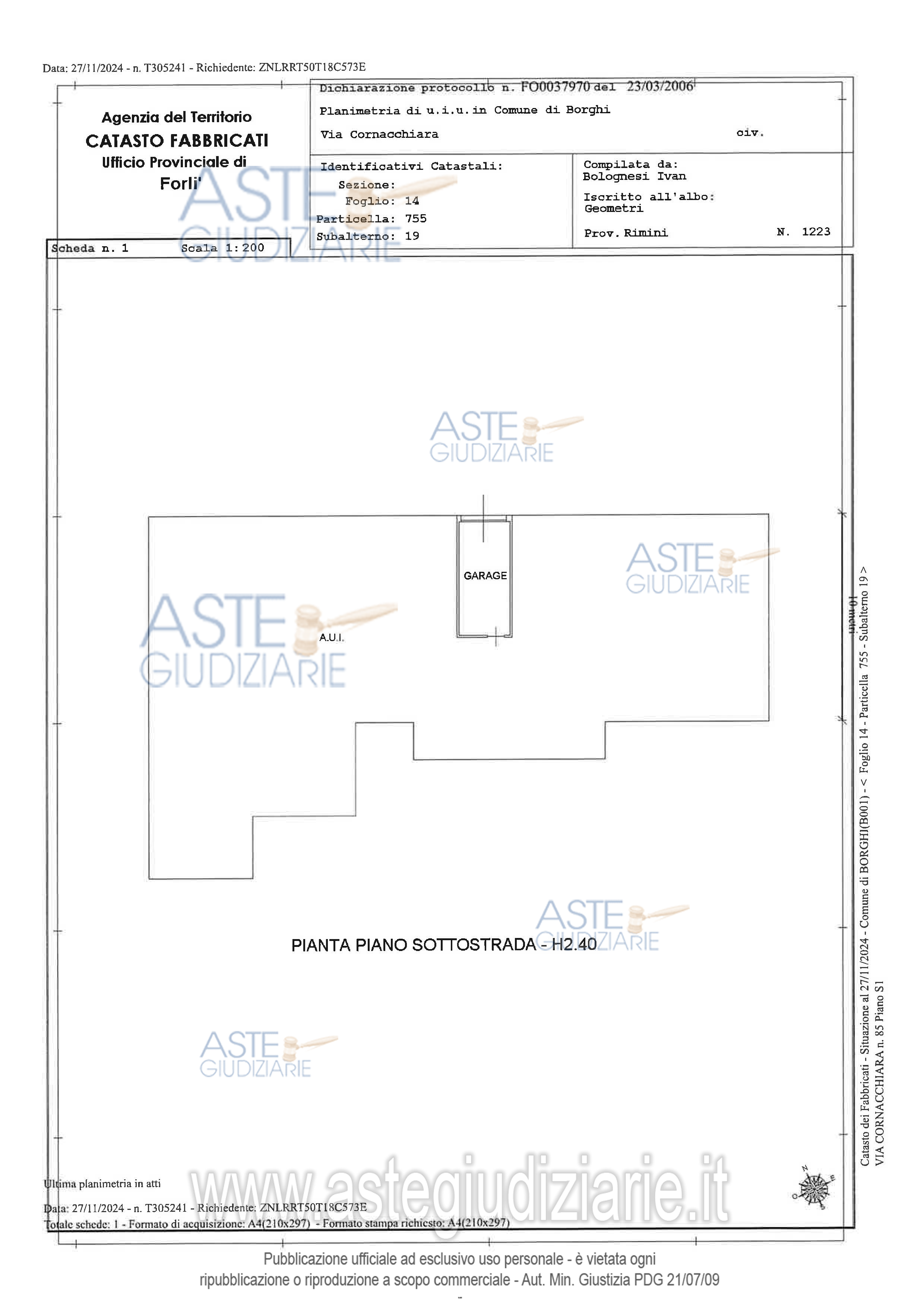 Planimetria del bene