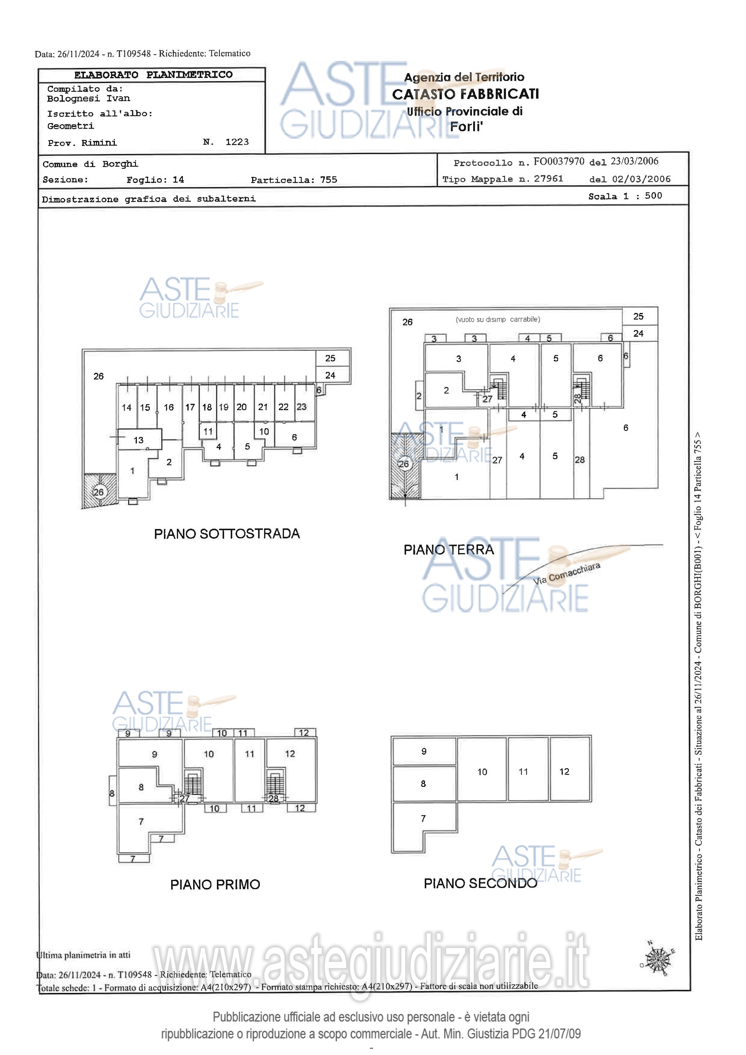 Planimetria del bene
