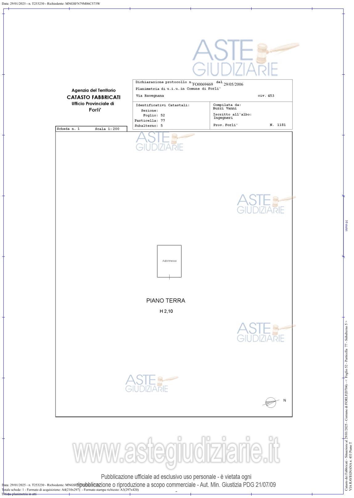 Planimetria del bene