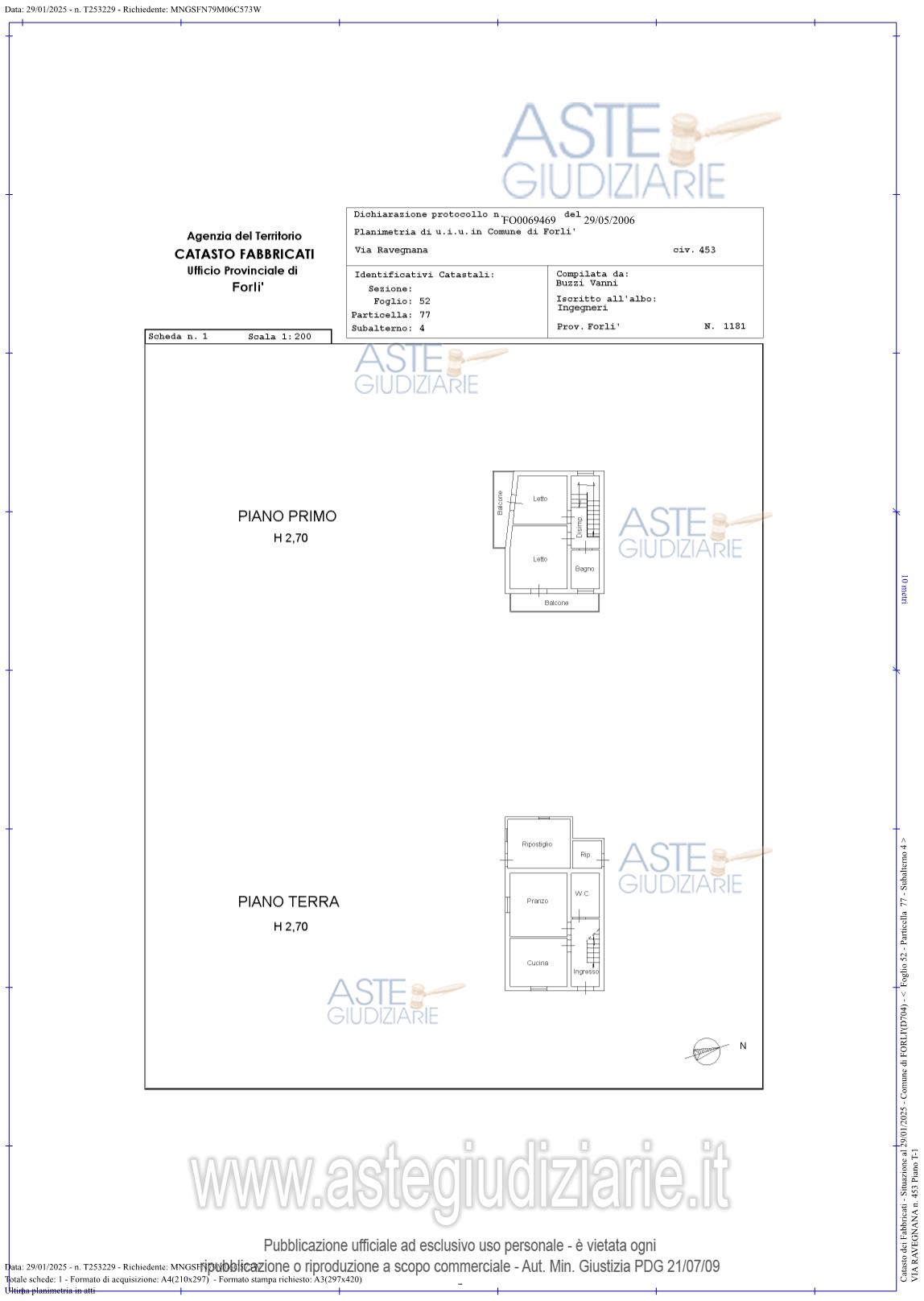 Planimetria del bene