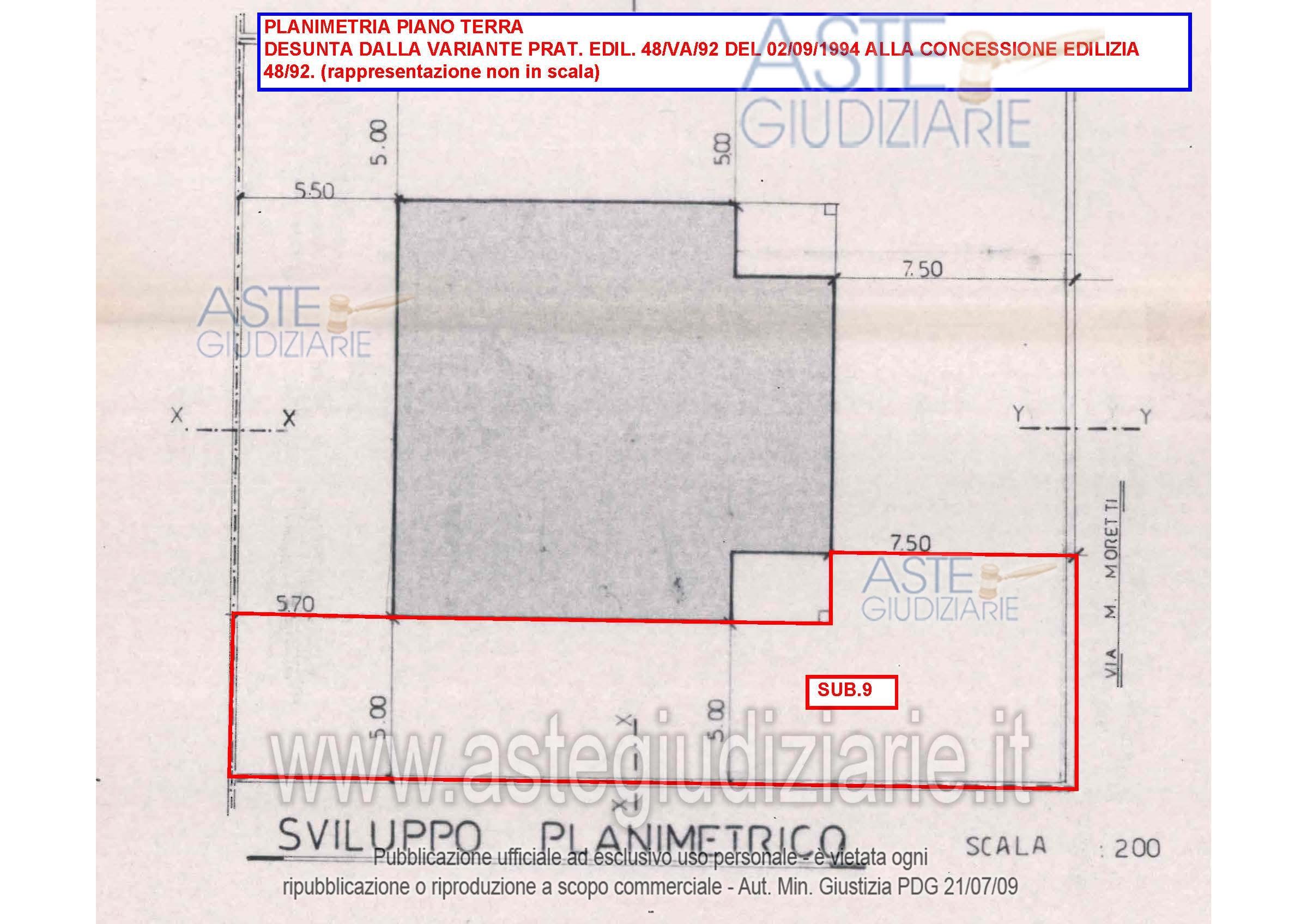 Planimetria del bene