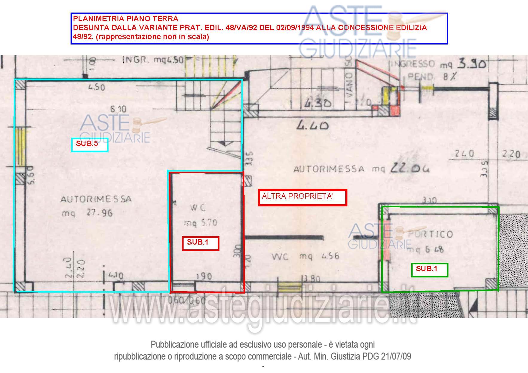 Planimetria del bene