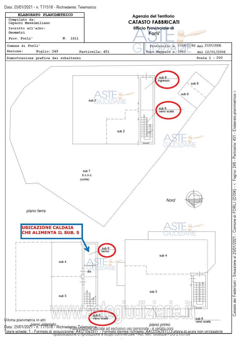 Planimetria del bene