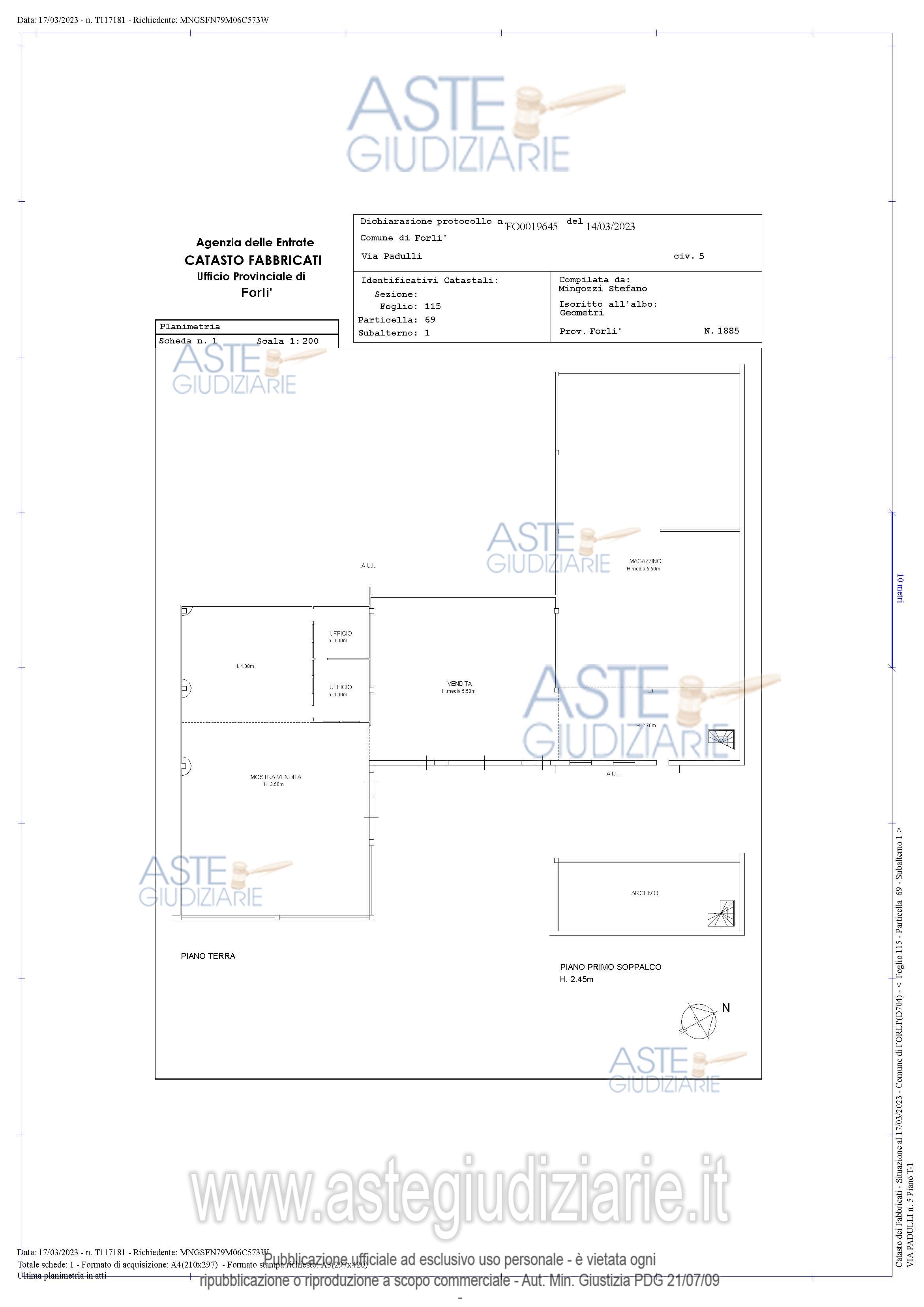 Planimetria del bene