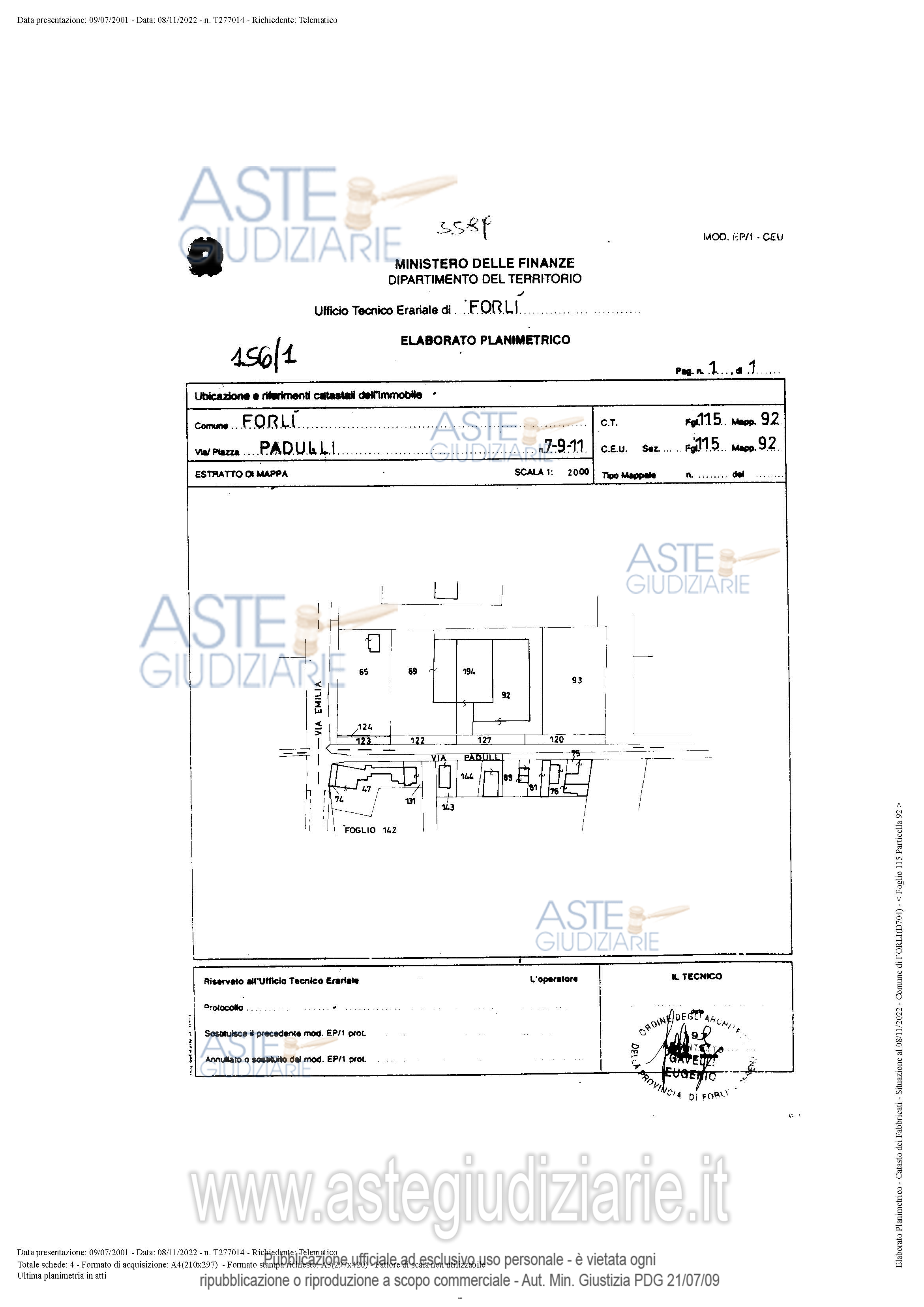 Planimetria del bene