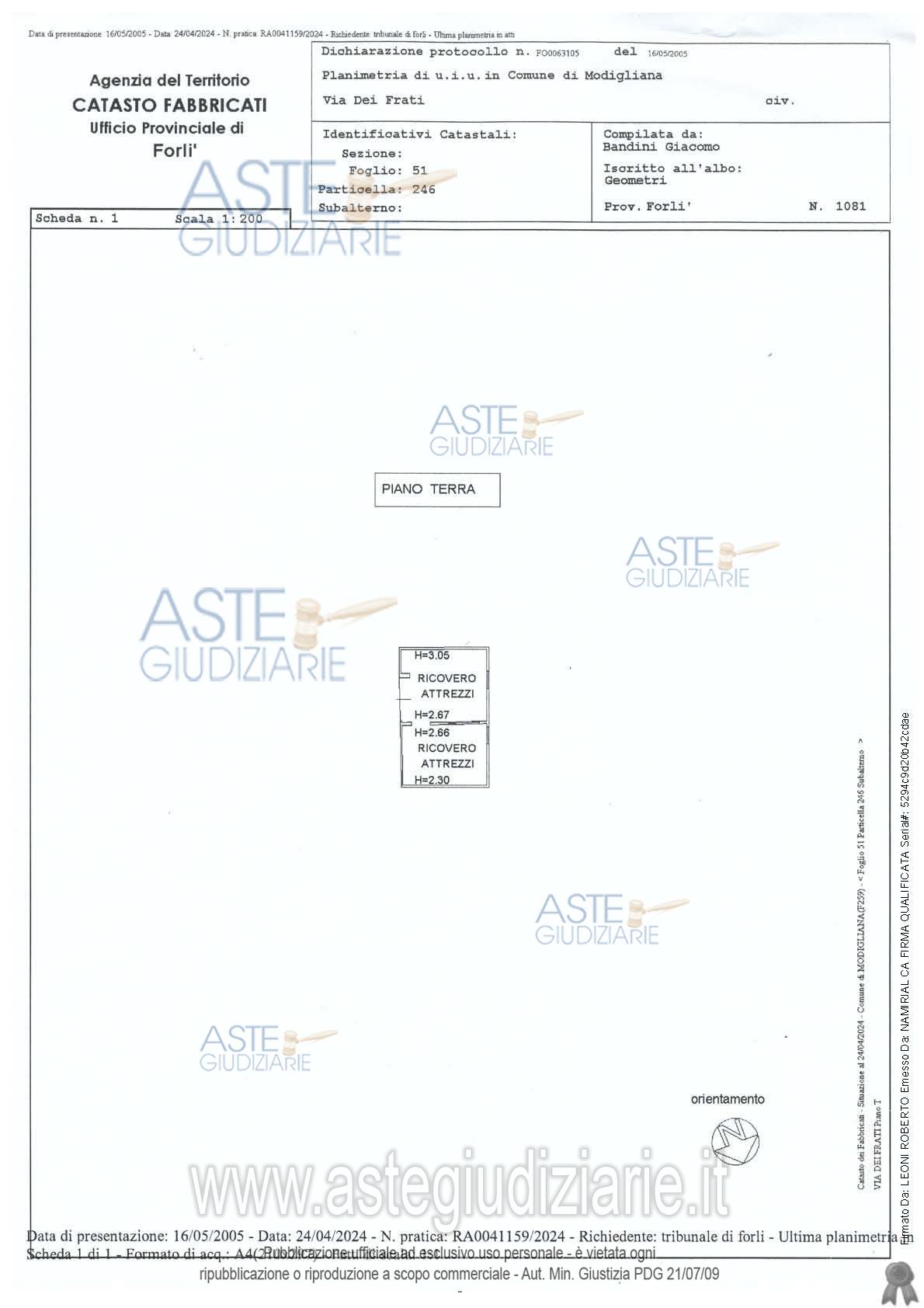 Planimetria del bene