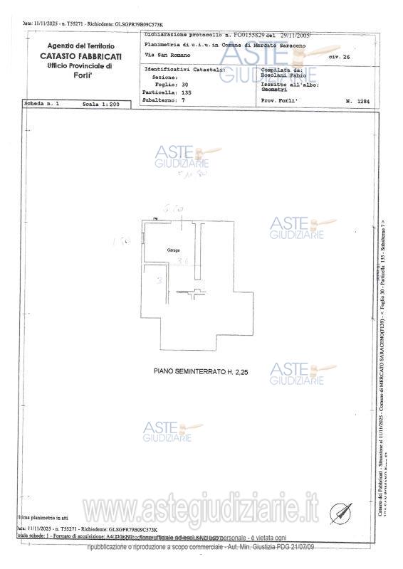 Planimetria del bene