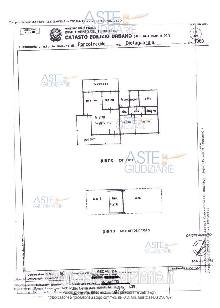 Planimetria del bene