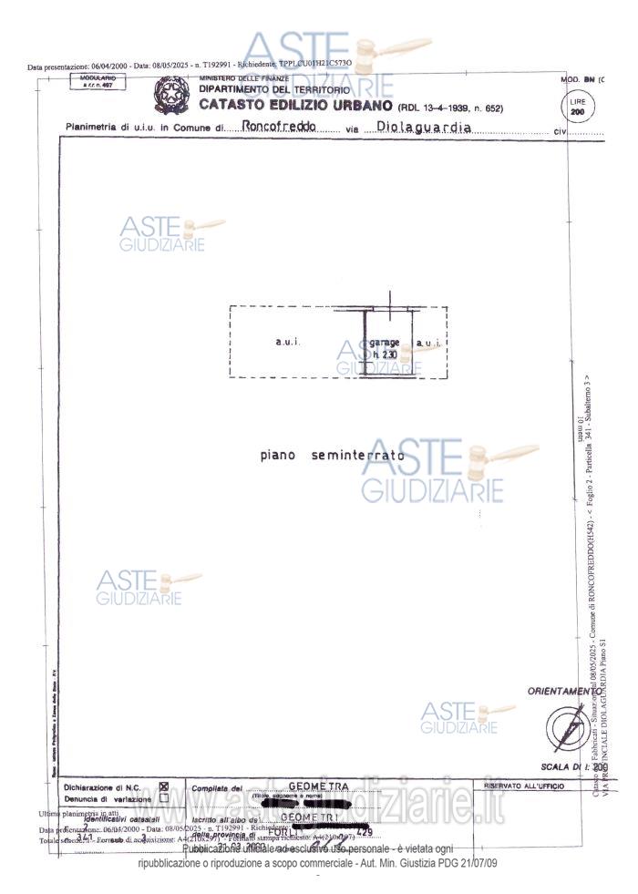 Planimetria del bene